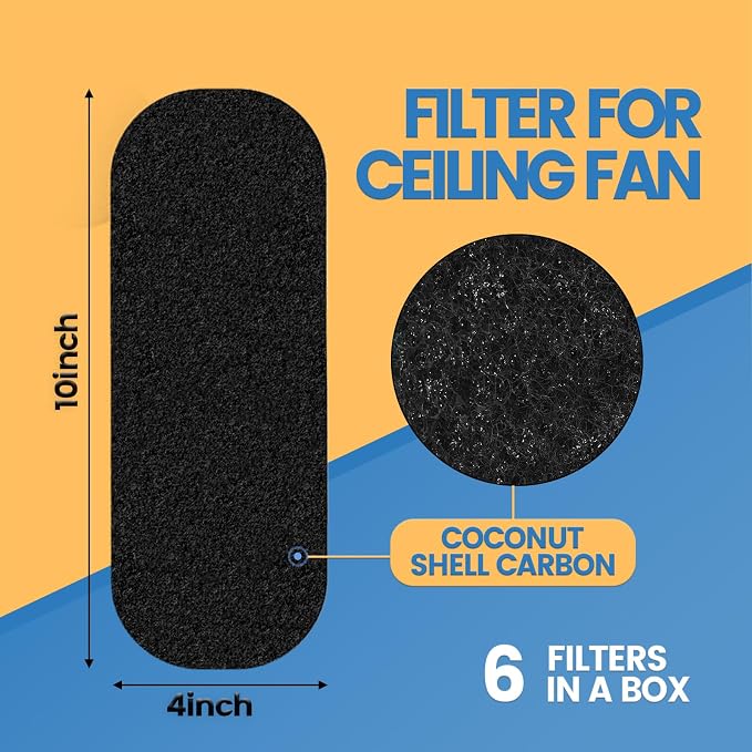 Ceiling Fan Filters for Blades, Activated Coconut Carbon Fan Filter for Ceiling - Image 7