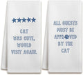 Funny Cat Kitchen Dish Towels, Cat Lover Mom Lady Gifts, Guest Bathroom Decor, Pet Lover Gifts Hand Tea Towels for Bathroom Kitchen, 16x24 Inches Set of 2