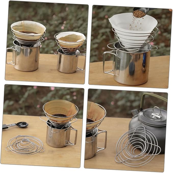 Zerodeko 2pcs Coffee Filters Compatible Stainless Steel Dripper Camping Dripper - Image 7