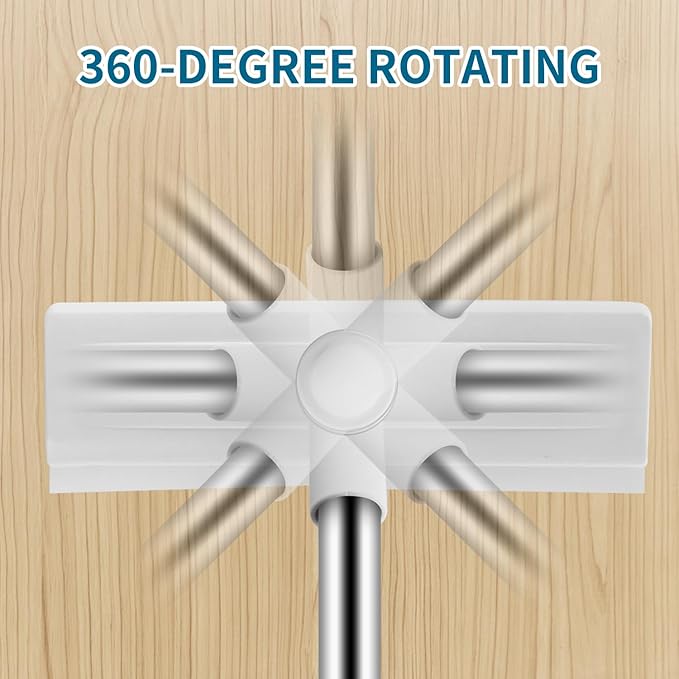 Floor Scrub Brush with Long Handle, 2 in 1 Scrape Brush Stiff Bristle Floor Scrubber for Cleaning Shower Bathroom Garage Kitchen Wall Deck Tub Tile (White, 1 Pack)