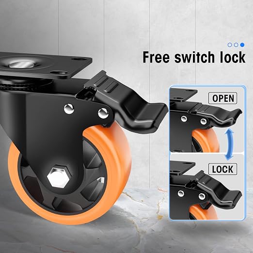 4" Swivel Plate Casters, 1200Lbs Capacity - Image 4