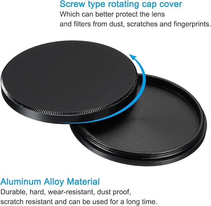 PATIKIL 43mm Lens Cap, 2 Pack Camera Lens Cap Cover Universal Front Metal Lens - Image 4