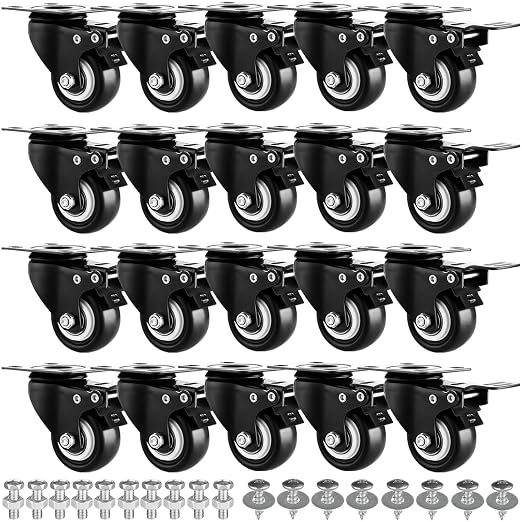 2" Casters Set of 20 Heavy-Duty Industrial Caster Wheels by GcFoir