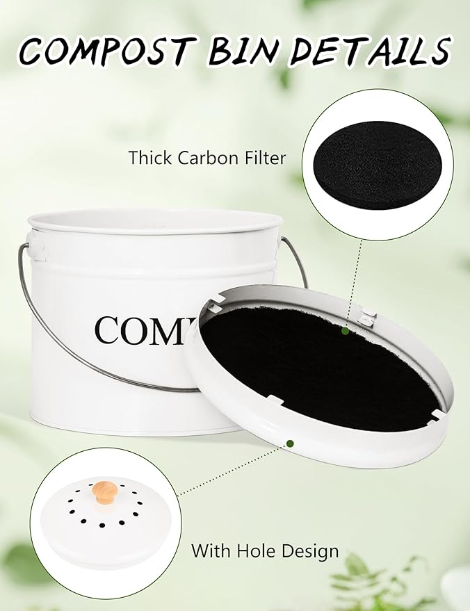Compost Bin - 1 Gallon Countertop Composter - Image 3