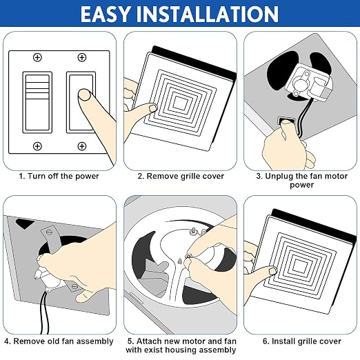 Bathroom Vent Fan Motor and Ceiling Blower Wheel Replacement Electric Motors - Image 6
