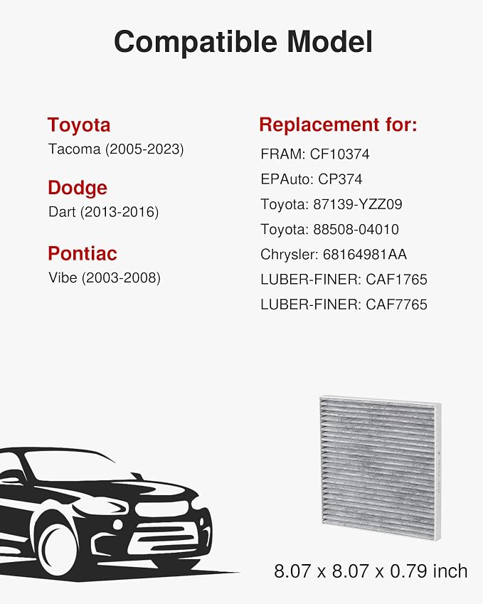 Puroma Cabin Air Filter with Activated Carbon, Replacement - Image 2