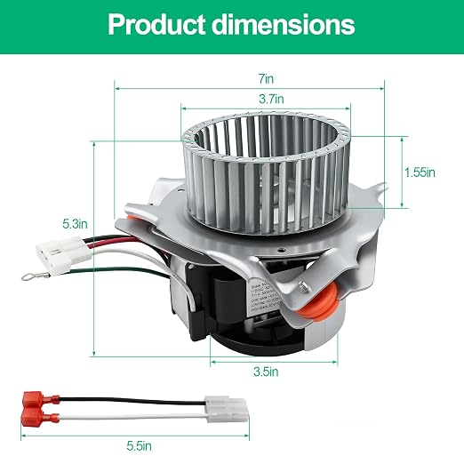 326628-763 HC21ZE122A Furnace Draft Inducer Motor, Compatible - Image 6
