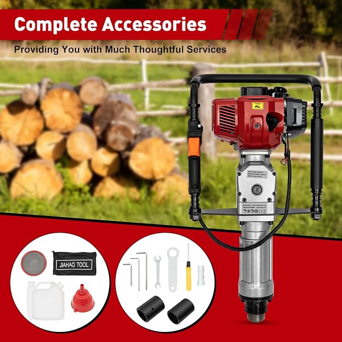 Gas Powered T-Post Driver, 1900W 52CC T Post Pounder Driver Heavy Duty Gasoline - Image 6