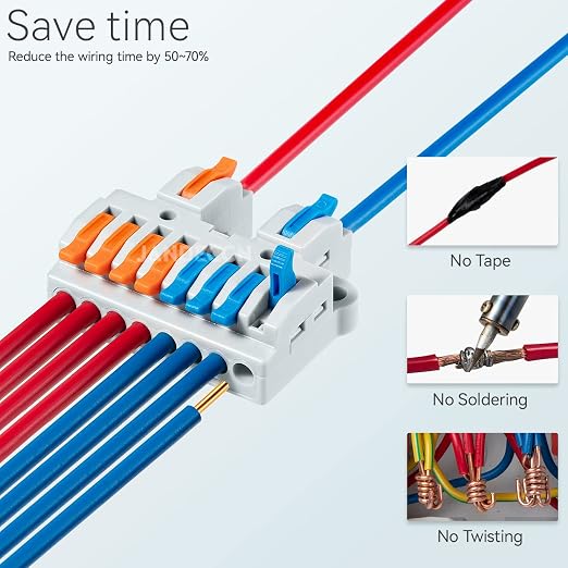6pcs DIN Rail Terminal Blocks, DIY Splicing Wire Connectors - Image 2