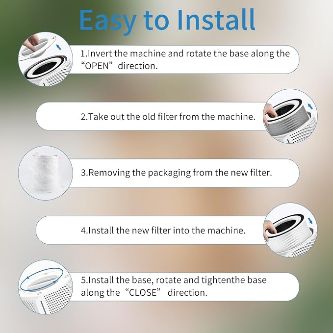 2Pcs Air Purifier Filter Replacement Compatible - Image 5