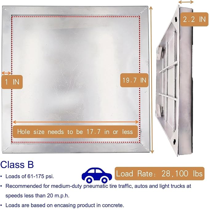20x20 in Invisible Stainless Steel Manhole Cover and Frame - Image 2