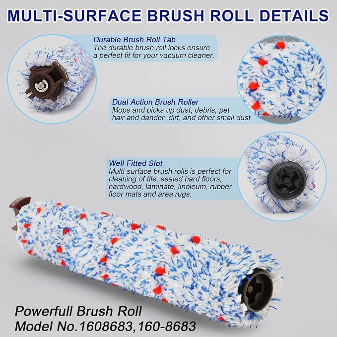 Lemige 2 Pack Multi-Surface Brush Roll 1868 + 2 Pack Vacuum Filter 1866 - Image 4