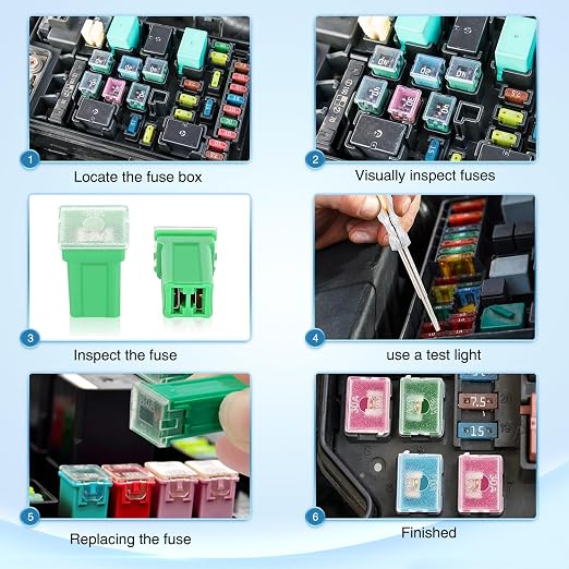 Nilight 30pcs Jcase Car Fuse Assortment Kit Low Tall STD Profile Box Shaped - Image 6