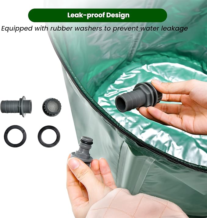 Goplus 53 Gallon Collapsible Rain Barrel, Portable Rain Barrels to Collect - Image 4
