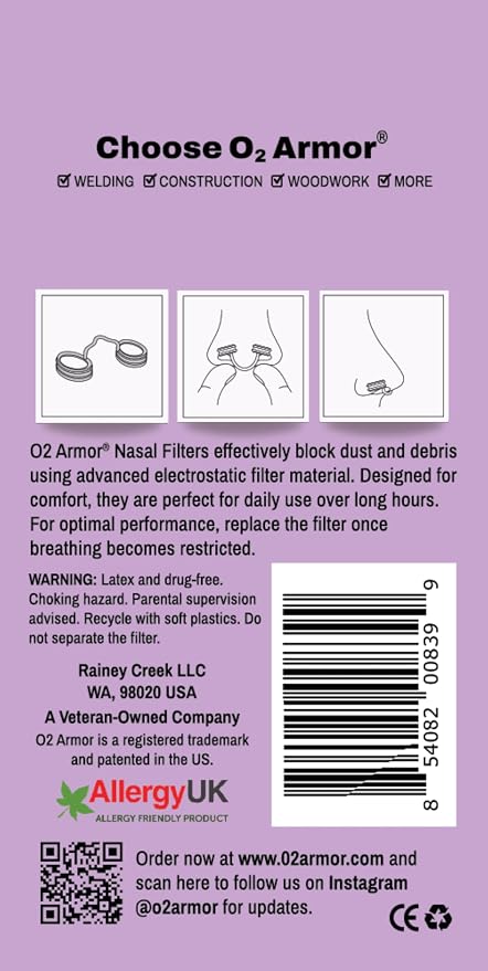 O2 Armor Nose Filters for Welders & Allergies - Image 6