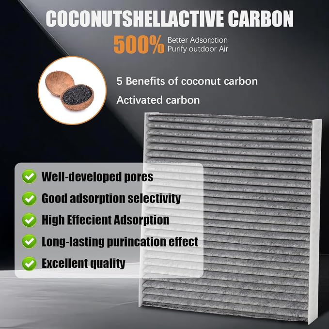 Cabin Air Filter with Activated Carbon Compatible with Acura ILX Honda - Image 3