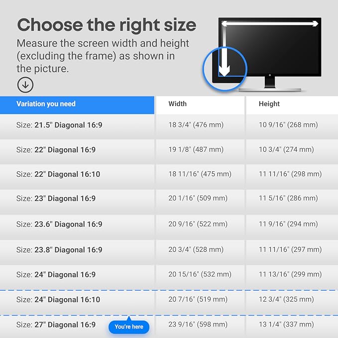 VINTEZ 24 inch Blue Light Blocking Screen Protector Panel - Image 6