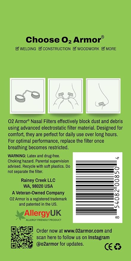 O2 Armor Nose Filters for Welders & Allergies - Image 6