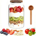 Large Glass Coffee Storage Jar with Lids Spoon Thicken Glass Coffee Canister Borosilicate Glass Food Containers for Ground Coffee Beans Nut Pasta Sugar Candy Spice Rice Loose Tea (2800ml/94oz)