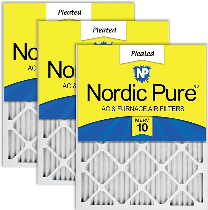 Nordic Pure 14x20x1 Pleated MERV 10 Air Filters 3 Pack by NordicPure
