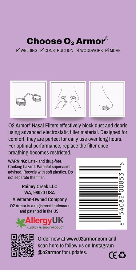 O2 Armor Nose Filters for Welders & Allergies - Image 6