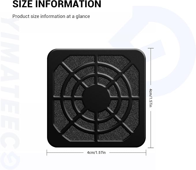 40mm Fan Filter Dustproof Cover, 2 Pack Dust Filter PC Case Fan Grill ABS - Image 2