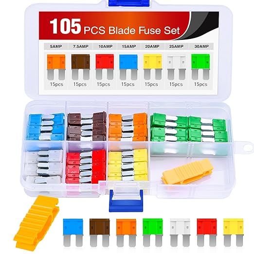 Nilight 105PCS Micro2 Fuse ATR APT Car Blade Fuses Assortment Kit Micro 2 by Nilight