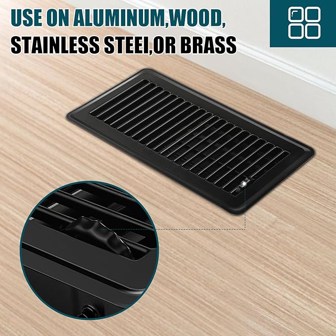 VOISEN Floor Register 4x10, 10 Pack Black Floor Register Vents, Heavy Duty - Image 3