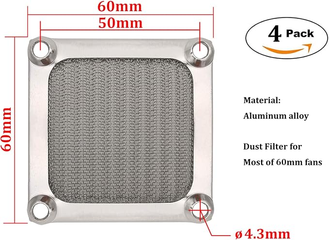 60mm Computer Case Fan Filter Grills - Image 2