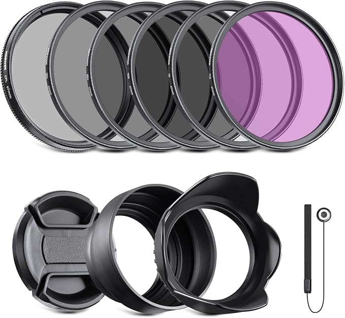 NEEWER 67mm ND Filter Kit and Lens Accessories, ND2 ND4 ND8 UV FLD CPL Filter by Neewer