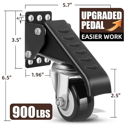 SPACECARE Workbench Casters kit 900Lbs Heavy Duty Quick Release 2 Mounting - Image 2