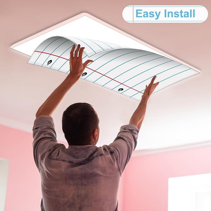6Pcs Classroom Light Covers for Fluorescent Lights, Magnetic 2x4 FT Ceiling - Image 4