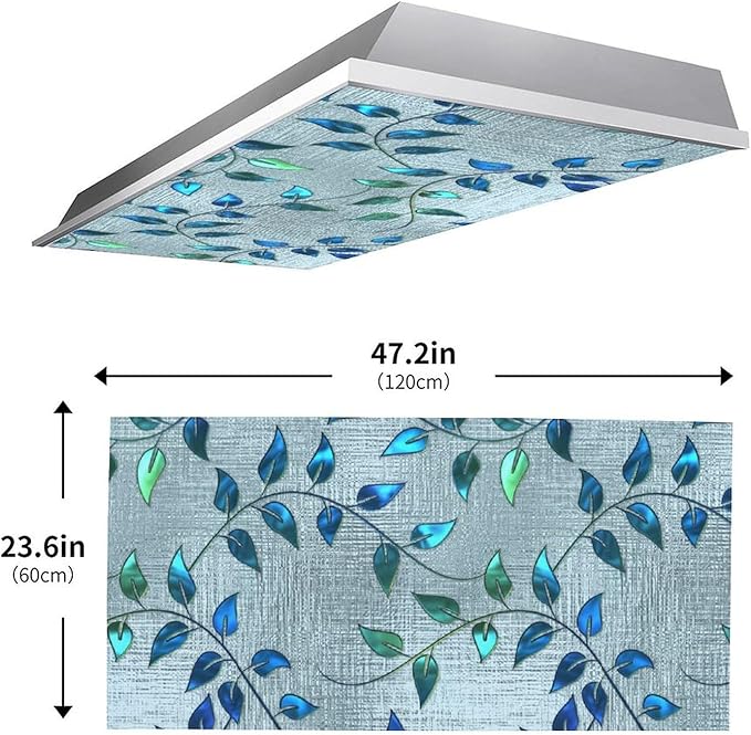 2 Pack Fluorescent Light Covers 4 X 2 Feet Blue Leaves Magnetic Light Cover - Image 3