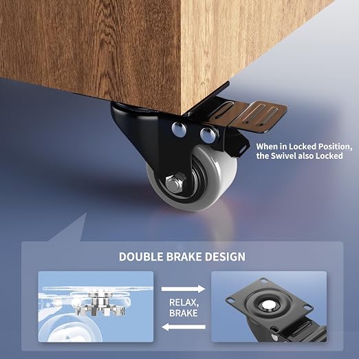 2 Inch Caster Wheels, Casters Set of 4 Heavy Duty - Image 6