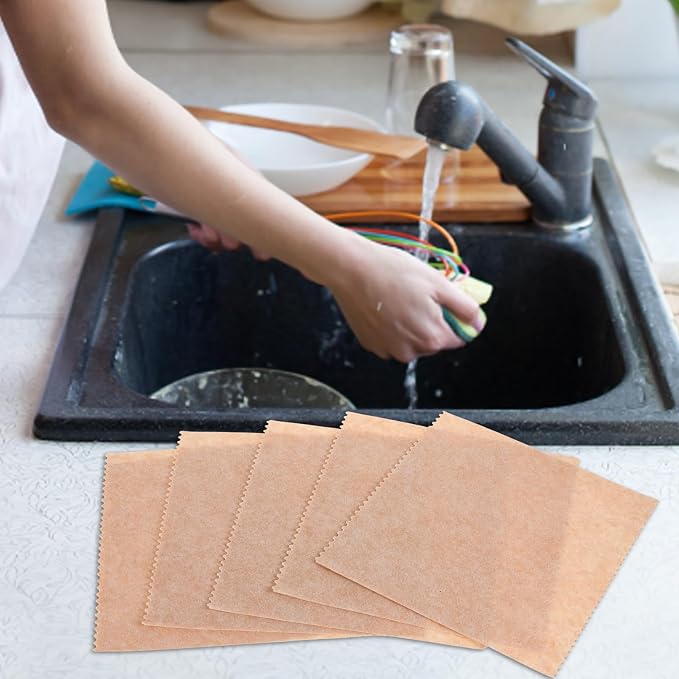 Happyyami 10pcs Loofah Dish Washing Towels 25x25cm Plant Kitchen Dishcloths - Image 5