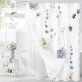 Gibelle 3 in 1 Shower Curtain Set, Grey Watercolor Floral Bath Curtain and PEVA Liner Set with 12 Double Sided Steel Hooks, Waterproof Fabric Bathroom Curtain 72x72