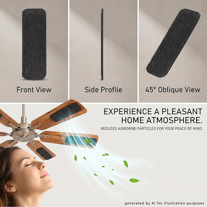 15 Pack Ceiling Fan Filter for Blades Air Purifier Pads, Guest Room Essentials - Image 6