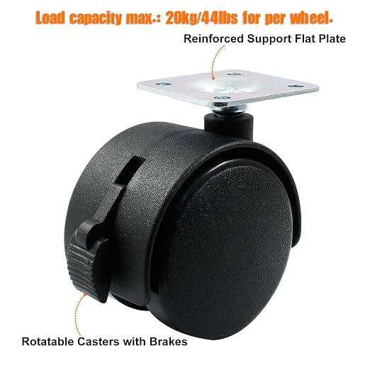 4pcs 2 Inch Swivel Caster Wheels, Heavy Duty Swivel Plate Casters Wheel - Image 4