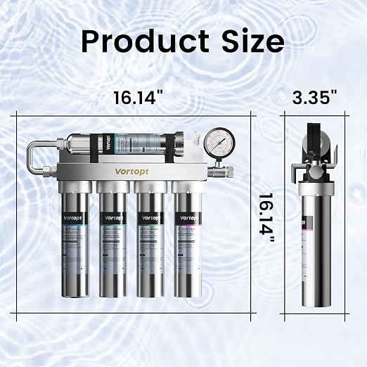 Vortopt Under Sink Water Filtration System-NSF&CEC Certified, Stainless Steel - Image 8