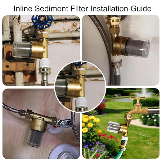 FA20 Brass Sediment Filter, Reusable Washer Water Filters, Traps Sand, 40 - Image 3
