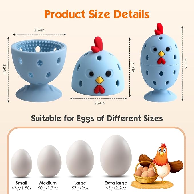 Egg Brush Cleaner, Egg Cleaner for Fresh Eggs, Cute Chick Shaped Egg Wash and - Image 2
