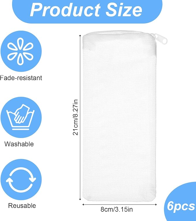 6 Packs Fine Mesh Bag Aquarium Mesh Bag Aquarium Filter Media Bags - Image 2