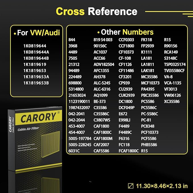 CARORY Cabin Air Filter w/Activated Carbon - Image 4