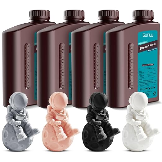 SUNLU 3D Printer Resin Bundle, 395 to 405nm UV Curing 3D Printing Liquid by SUNLU