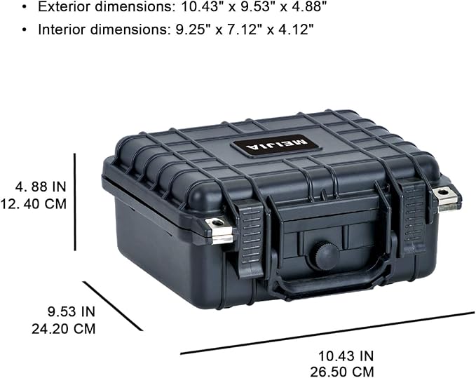 MEIJIA Portable All Weather IP67 Waterproof Protective Case, Hard Camera Case - Image 3