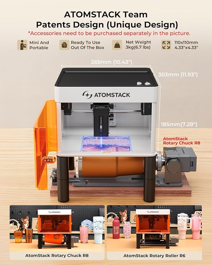 ATOMSTACK P1 5W Laser Engraver, Laser Cutter, Unibody Laser Engraving Machine - Image 7