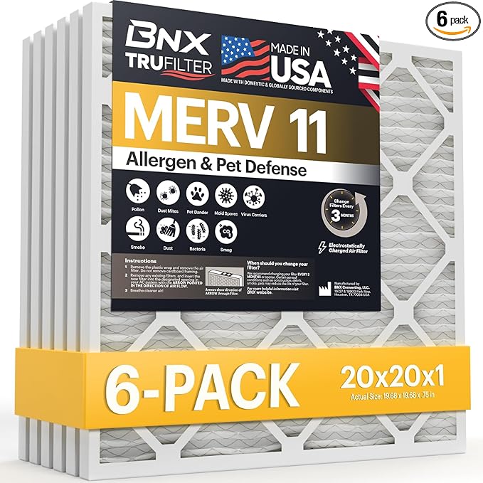 BNX TruFilter 20x20x1 Air Filter MERV 11 by BNX