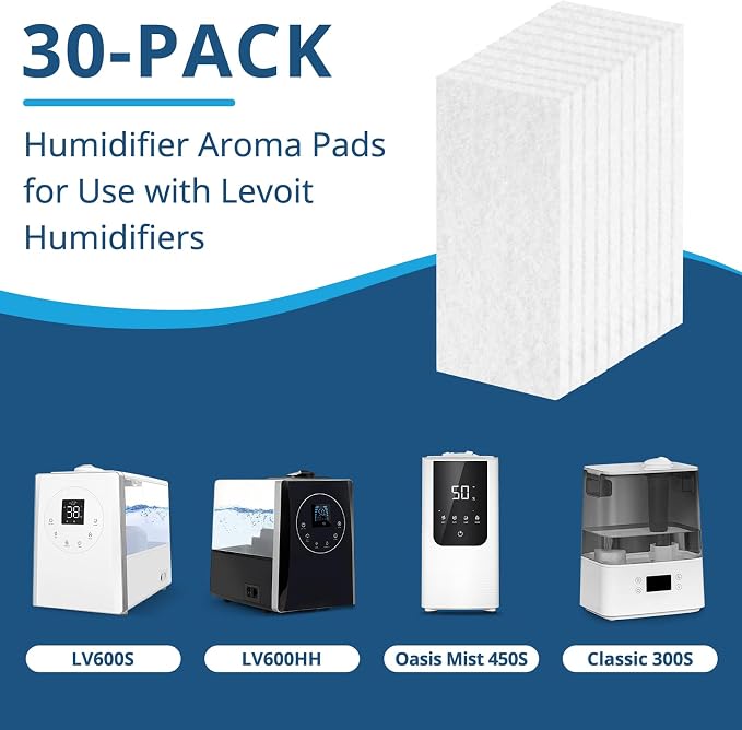 Aroma Pads 30 Packs, Humidifier Replacement Filters Compatible - Image 2