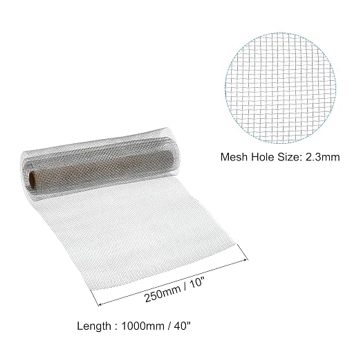 PATIKIL 40" L x 10" W Woven Wire Mesh, 10 Mesh 316L Stainless Steel Air Vent - Image 2