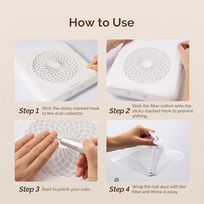 MelodySusie 200 Sheets Nail Dust Collector Filter Paper, Disposable Dust Vacuum - Image 6